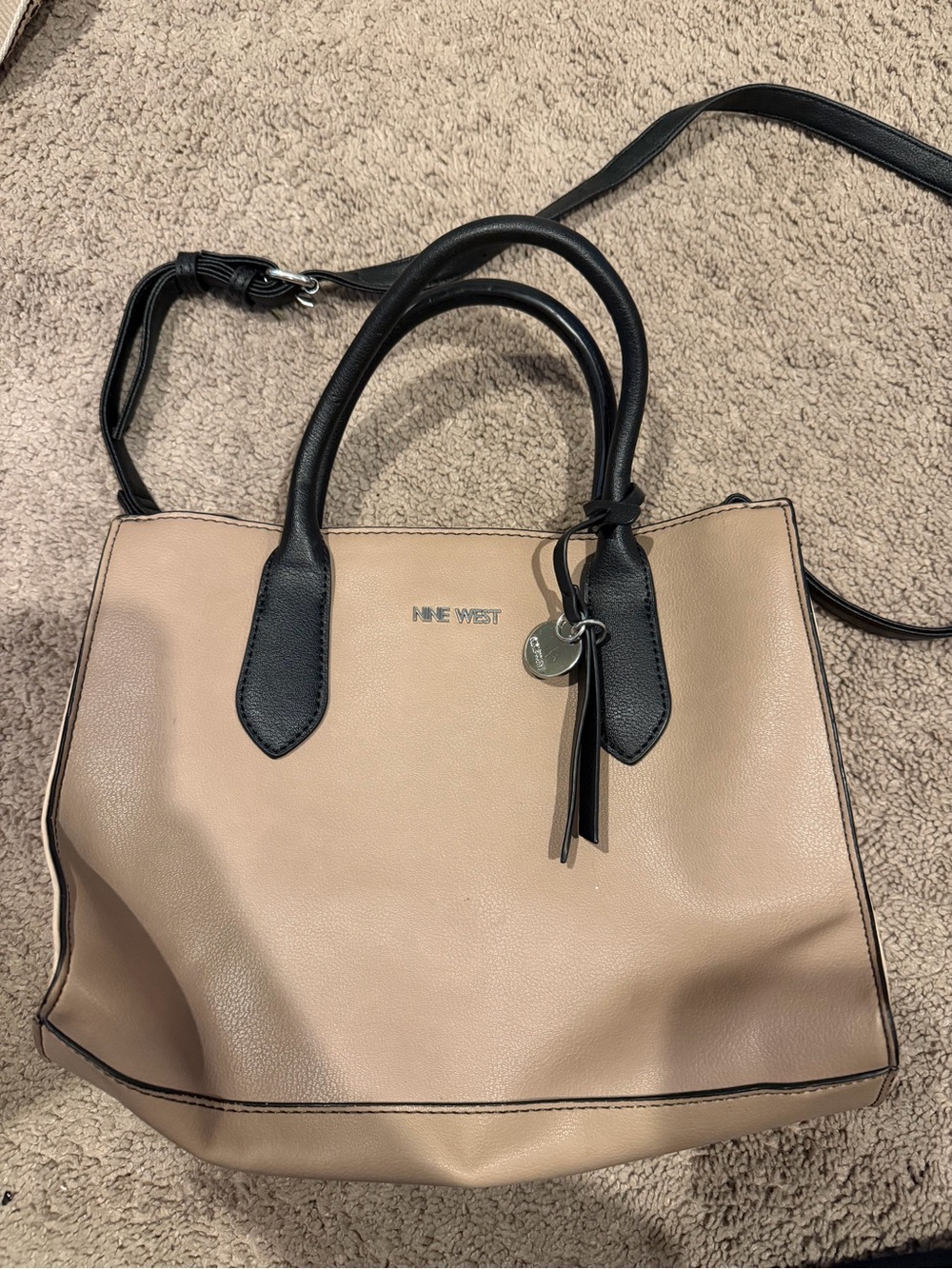 Nine West Two-Tone Beige and Black Purse